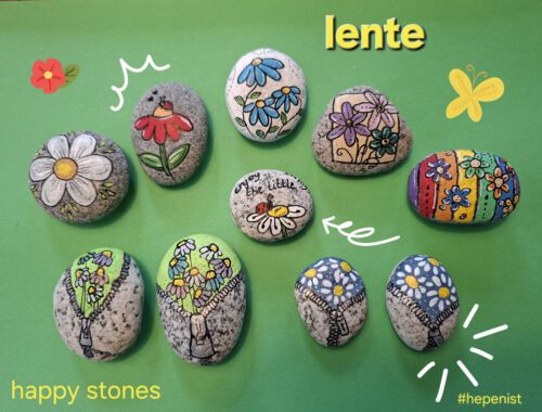 happy stones met als thema lente